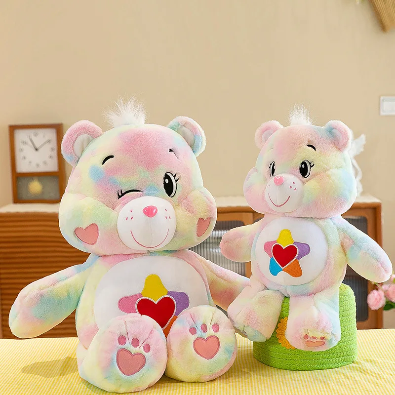 35Cm Rainbow Bear Pillow Peluche Doll Original Symphony Care Bear Ragdoll Soft Anime Figures Peluche Regali Di Compleanno Per Bambini