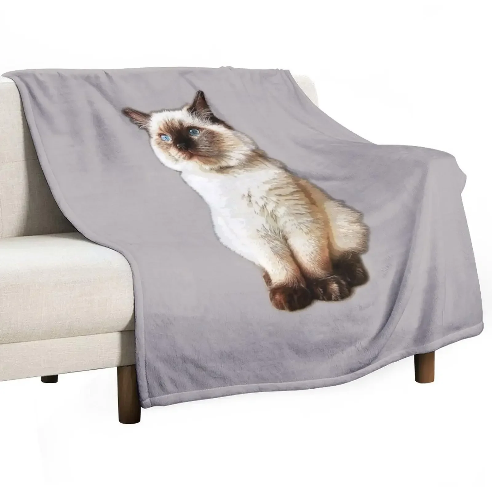 Ragdoll Cat Rag Doll Kitten Birman Seal Point Coperta Da Tiro Coperte Da Viaggio Decorative Vintage