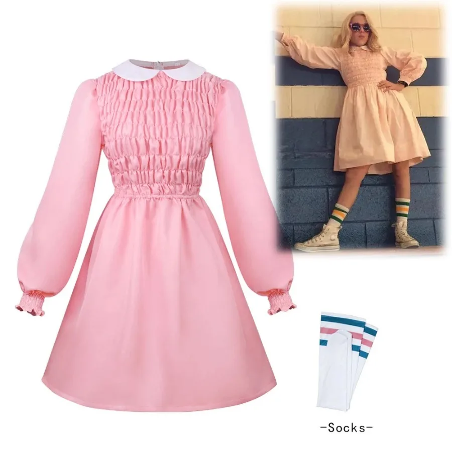 Stranger Pink Dress Cosplay Anime Costume Per Le Donne Pink Dress Outfit Fantasia Halloween Carnival Party Suit