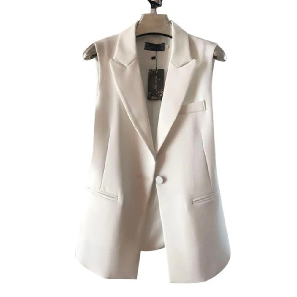 Donna Tweed Blazer Gilet Senza Maniche Giacca Cappotti Feminino Trapuntato Femme Bottone Gilet Outwear Gilet Ol Monopetto Top