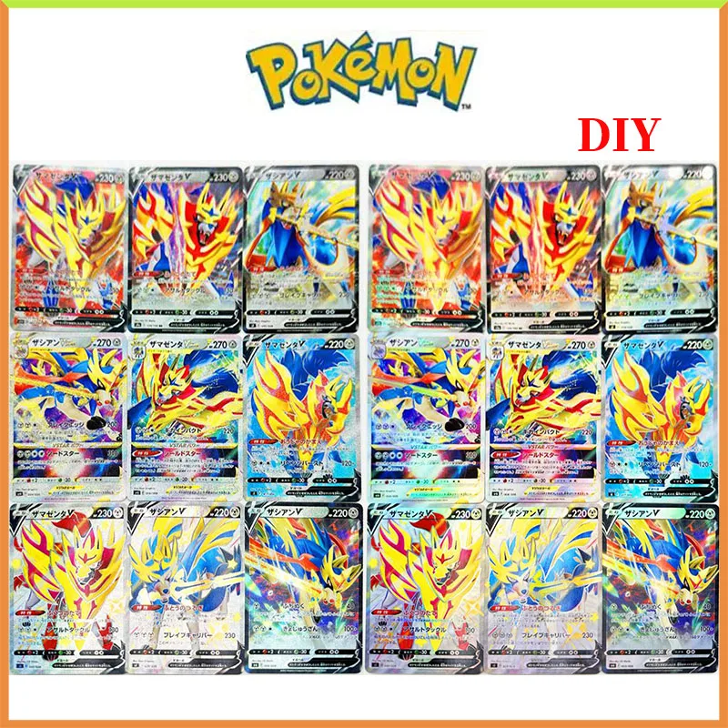 Anime Pokemon Diy Acg Foil Stamping Laser Rifrazione Foil Tabletop Battle Game Toys For Boys Carte Da Collezione Regalo Di Compleanno