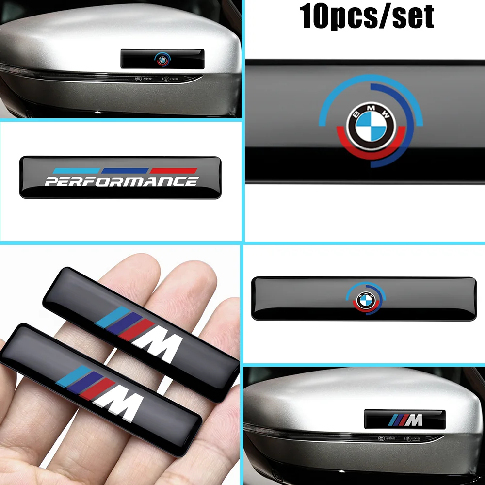 10Pc Stiyling Auto Badge Wheel Stickers Case For Bmw M Performance Power E46 E90 E60 M3 M5 E71Serie 1
