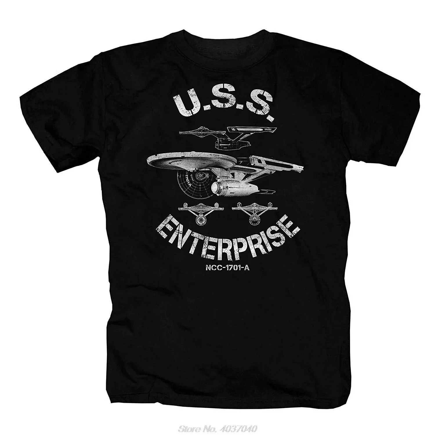 Maglietta Uomo Uss Enterprise Voyager Spock Raumschiff Sci Fi Retro Planet Tees Tshirt Harajuku