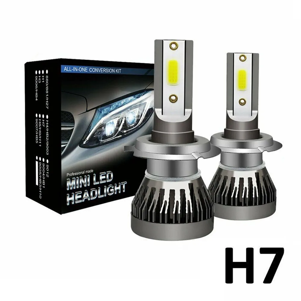 2 Pcs H7 Led Headlight 200W 20000Lm High/Low Beam Kit Lampadine Beam 6000K 9V-32V Canbus Error Free Auto Faro Accessori Per Auto