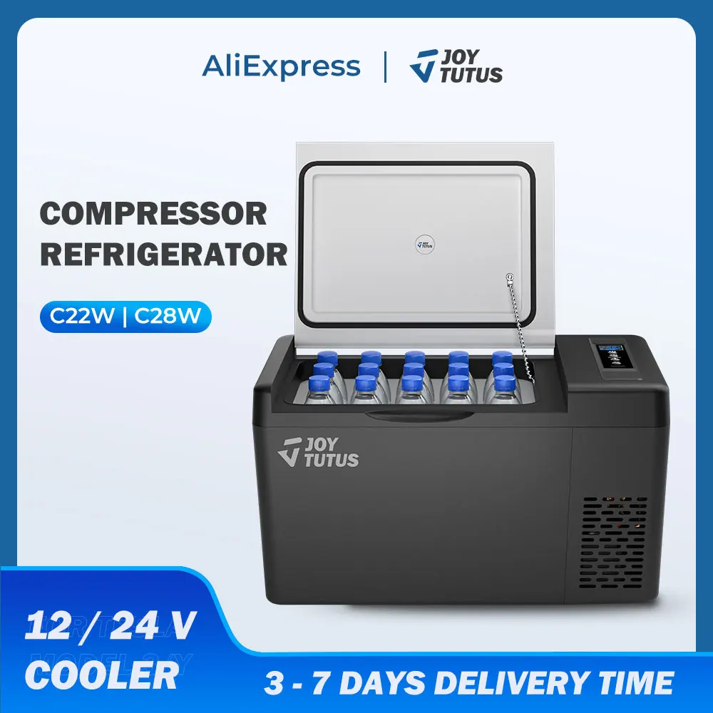 Joytutus Car Mini Fridge 12V Frigorifero Portatile A Compressore 22L/28L Cooler Box Per Caravan Camping Travel O Cosmetic Freezer