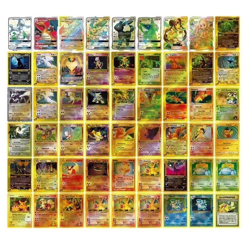 Flash Card Gosanke Charizard Blastoise Venusaur Jigglypuff 54 Fogli Gx Versione Inglese Action Toy Figures Collezione Di Giochi Anime