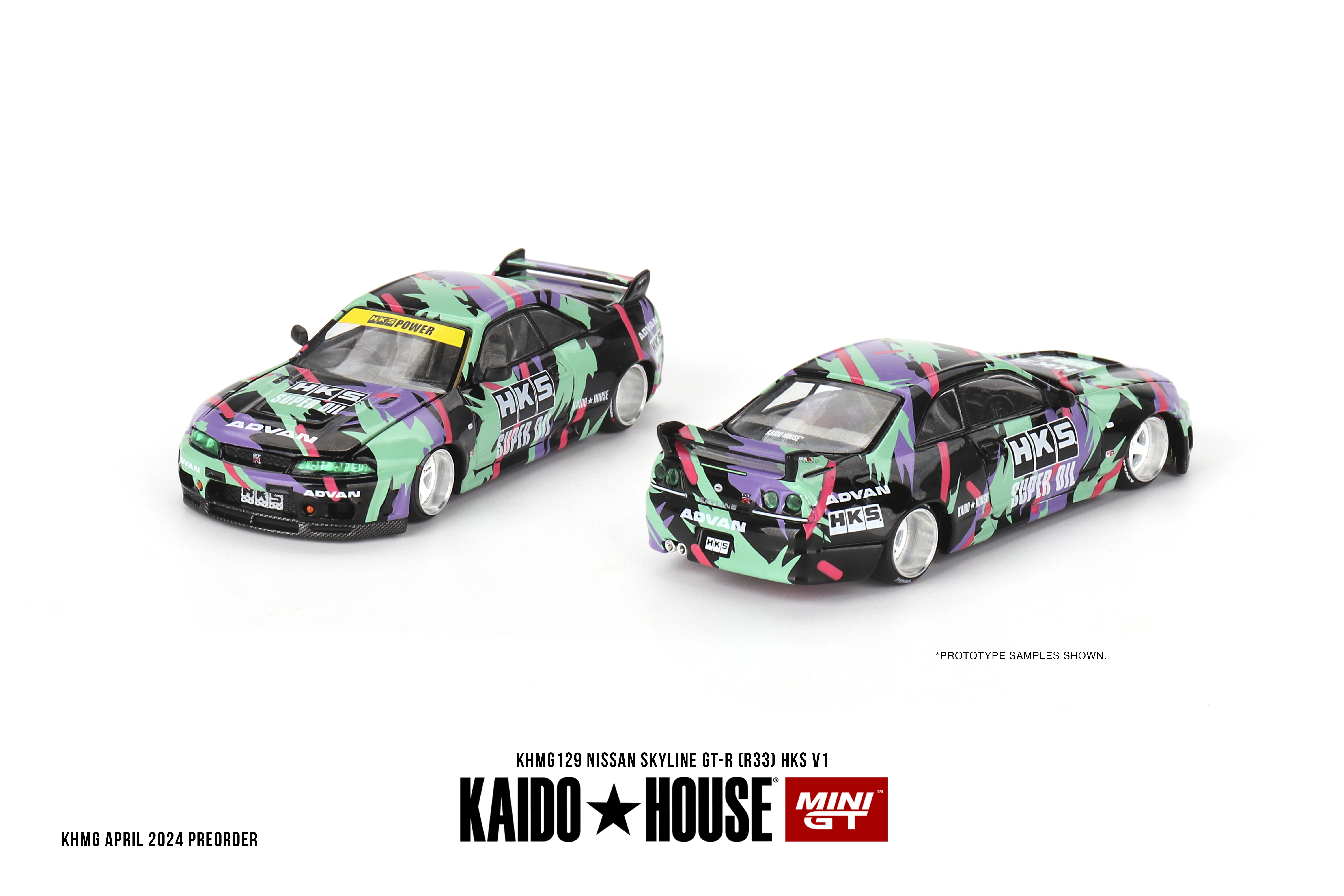 Kaido House + Minigt Skyline Gtr R33 Hks V1 Khmg129 Modellino Di Auto