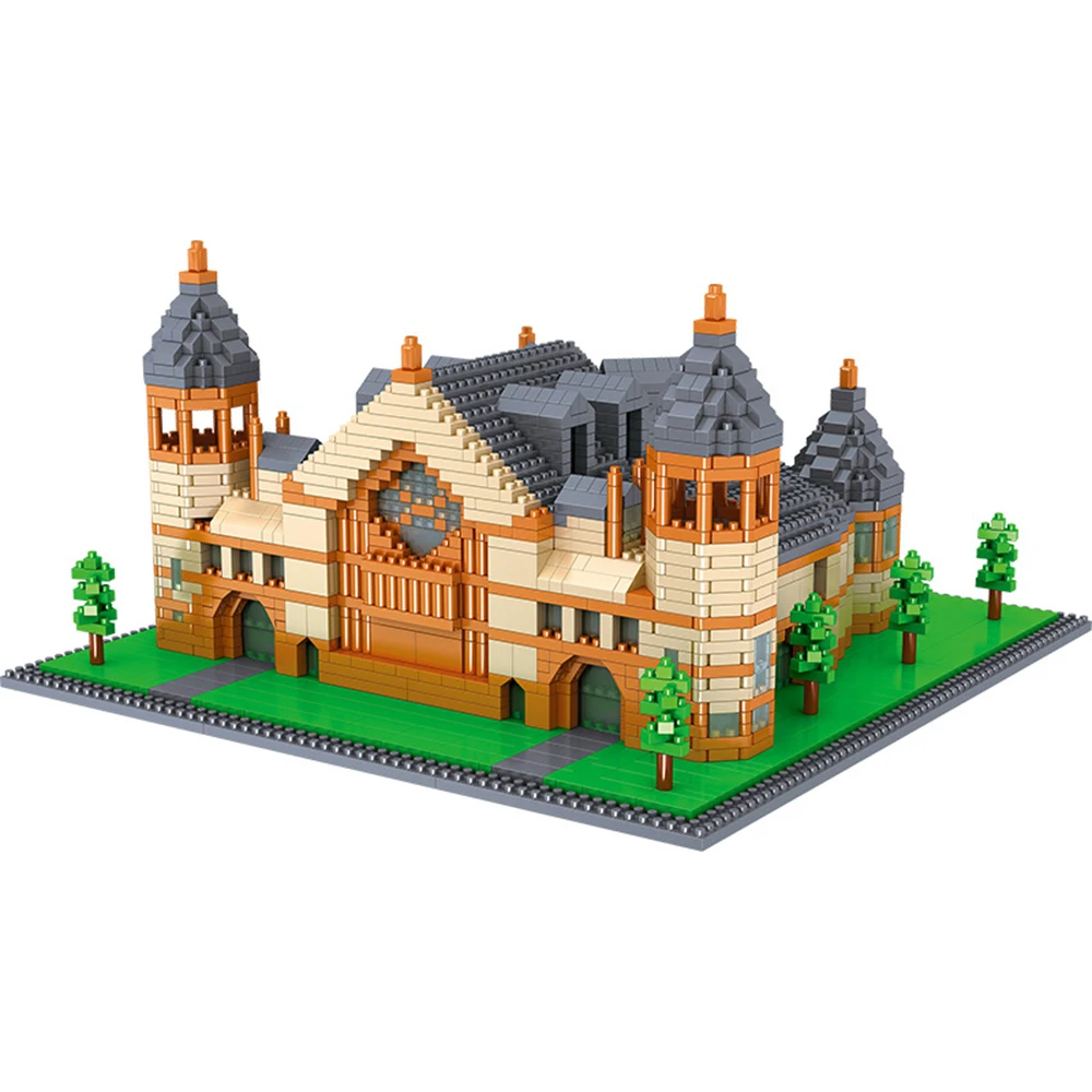 World Famous School Nanobrick United States Architecture Micro Diamond Block America Mascara University Building Bricks Toys