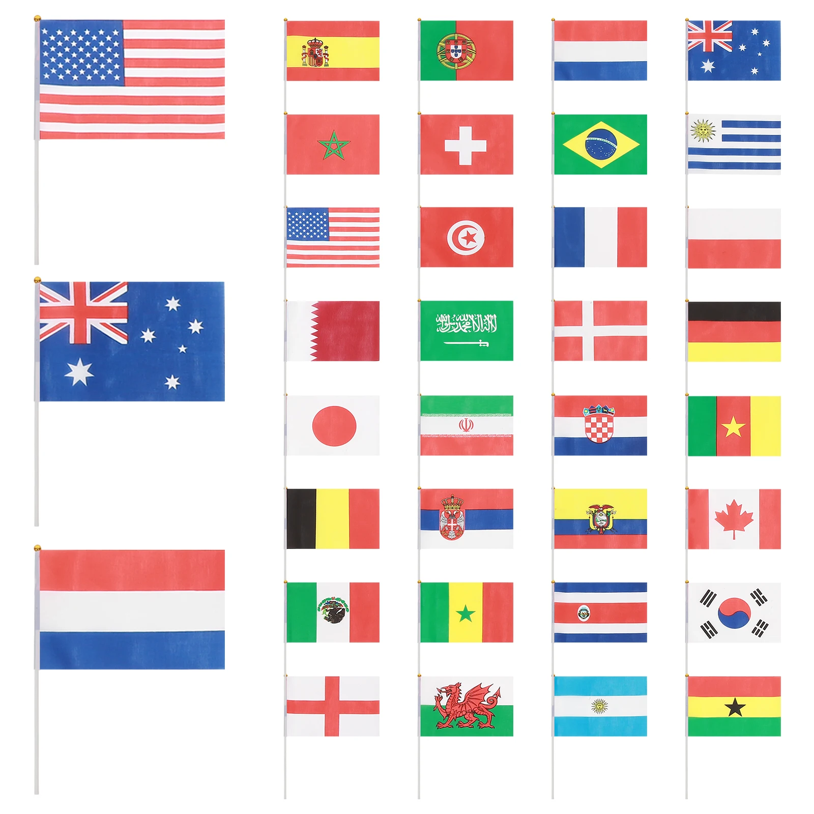 32Pcs Hand Held Small World International Flags Flags String Pendant World Flags String String Country Flags Decorazione Per Feste