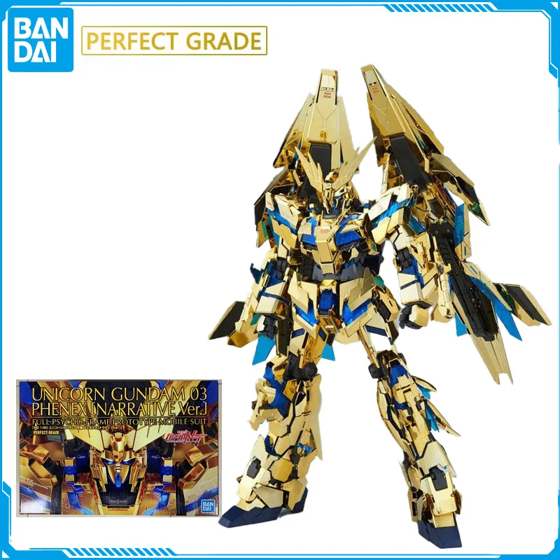 Instock Bandai Pg 1/60 Mobile Suit Rx-0 Unicorn Gundam 03 Phenex Original Anime Figure Model Toy Action Collection Assembly Doll