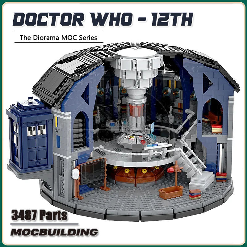 Doctor Who - 12Th Doctor Tardis Moc Building Blocks Diorama Model Set Tecnologia Mattoni Giocattoli Creativi Regali Di Natale