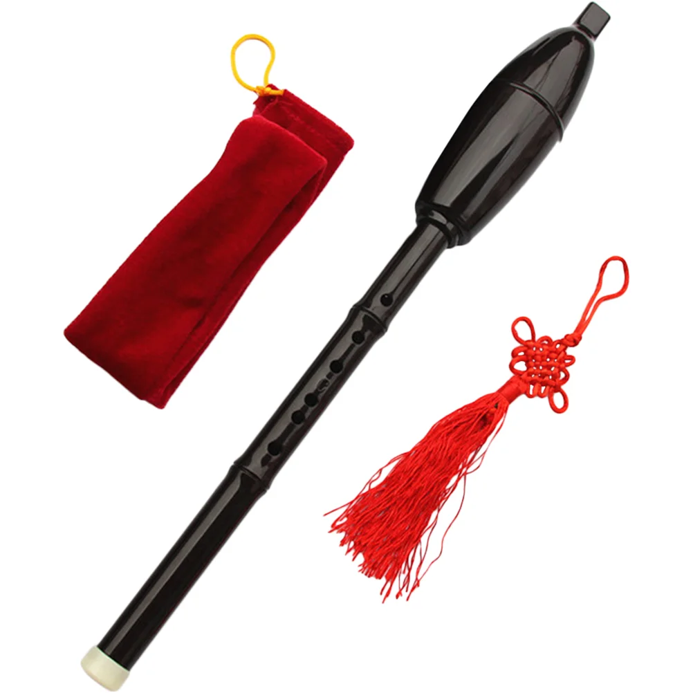 Bau Flute Resin Bawu Wind Instrument Toy Borsa Portaoggetti Verticale Flanella Folk Student Toys