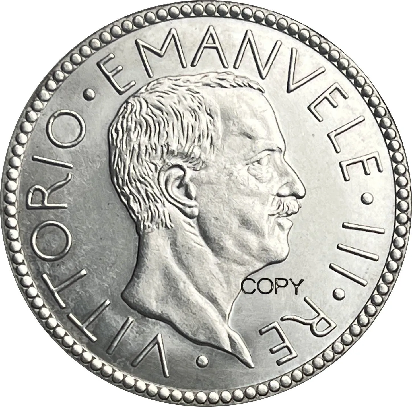 Italia 1927 20 Lions Victor Emanuele Iii Head King Italia Cupronichel Argento Placcato Copy Coin Collezione Antica Commemorativa