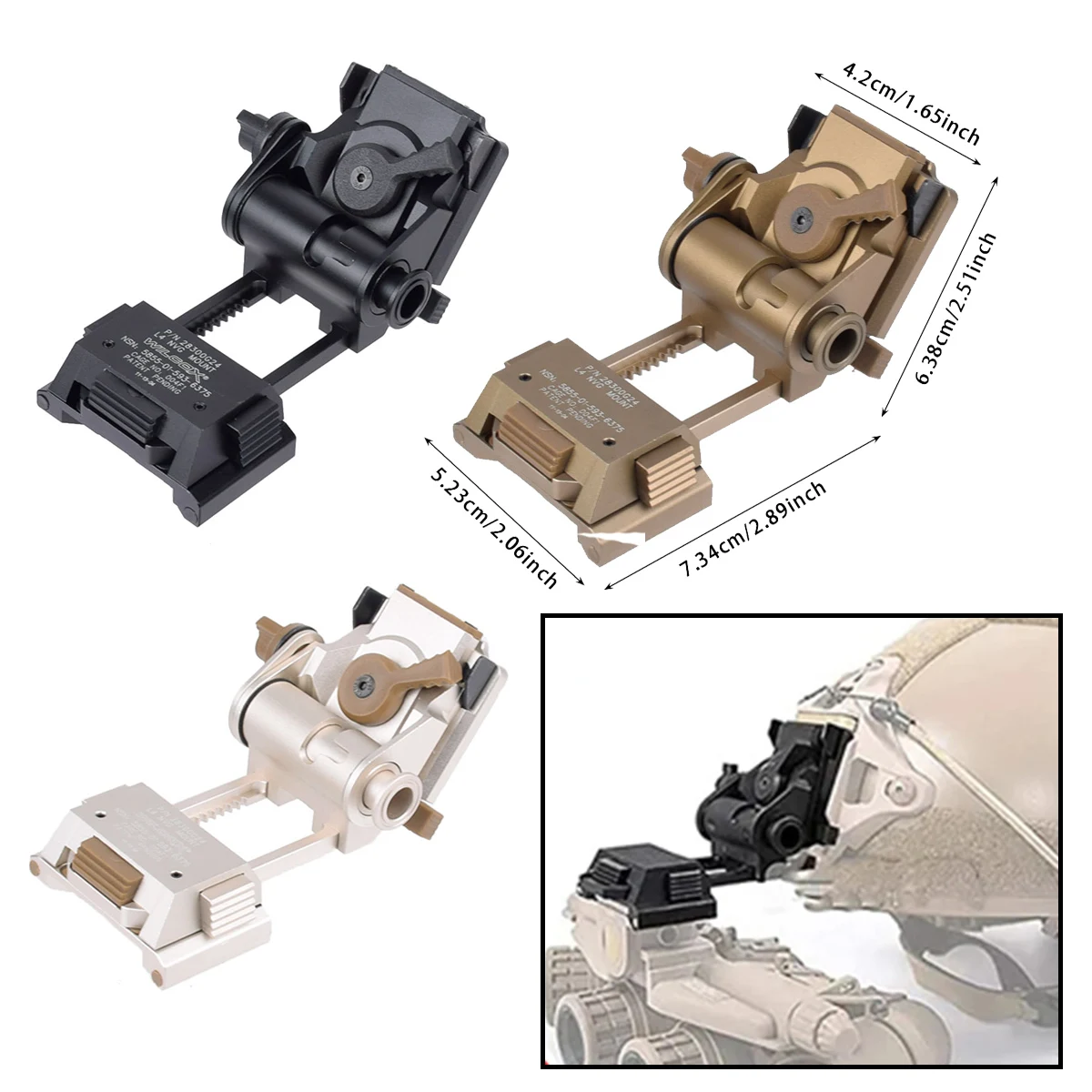 Nuovo Metallo L4 G24 L4G24 Nvg Night Vision Vision Stent Goggles Holder Pvs-14 J Arm Nvg Mount Casco Staffa Adattatore Parti Del Casco