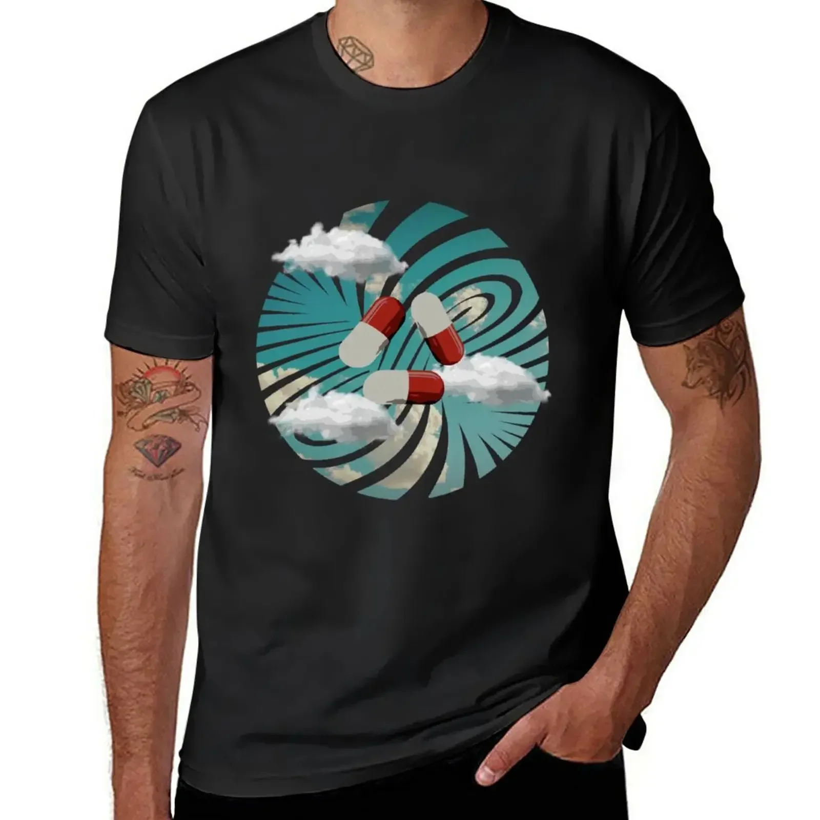 Sublime T-Shirt Nere Bianche Per Ragazzi Ad Asciugatura Rapida Per Uomo Porcupine Tree, T-Shirt Voyage 34 Streetwear