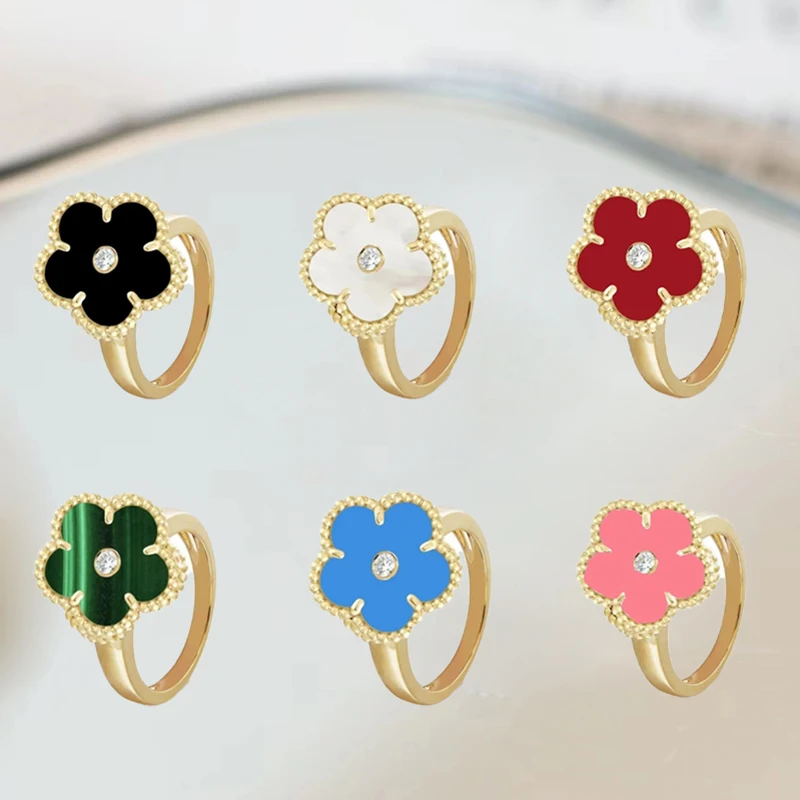 Vendita Calda 4 Foglia Trifoglio/5 Foglia Trifoglio Di Alta Qualità 925 Argento Anello Da Donna Moda Lusso Di Fascia Alta Gioielli Festa Regalo