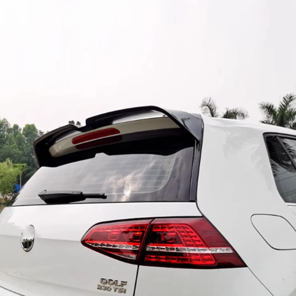 Spoiler Nero Ala Per Volkswagen Golf 7/7.5 Rline 7Gti Spoiler Top Wings Black Lip Body Kit Splitter Trunk Trim Affix Stick