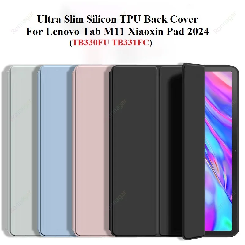 Smart Case Per Lenovo Tab M11 11 "2024 Tb330Fu Slim Stand Tri-Fold Wake/Sleep Soft Tablet Cover Lenovo Tab M11 Tb330Fu Tb331Fc