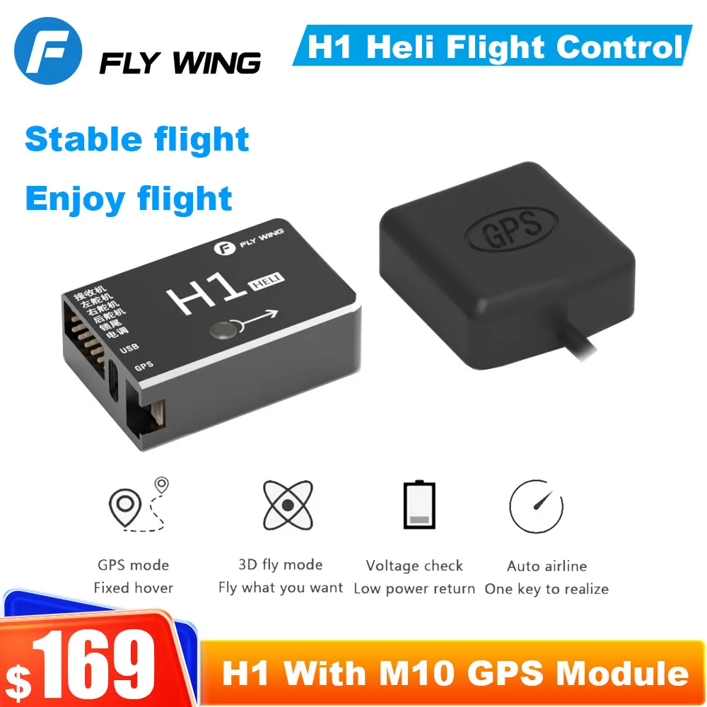 Flywing H1 Rc Gps Helicopter Flight Controller 6Ch Flybarless M10 U-Blox Modulo Gps Per Fw450 Airwolf Align Sab Scale Helicopter