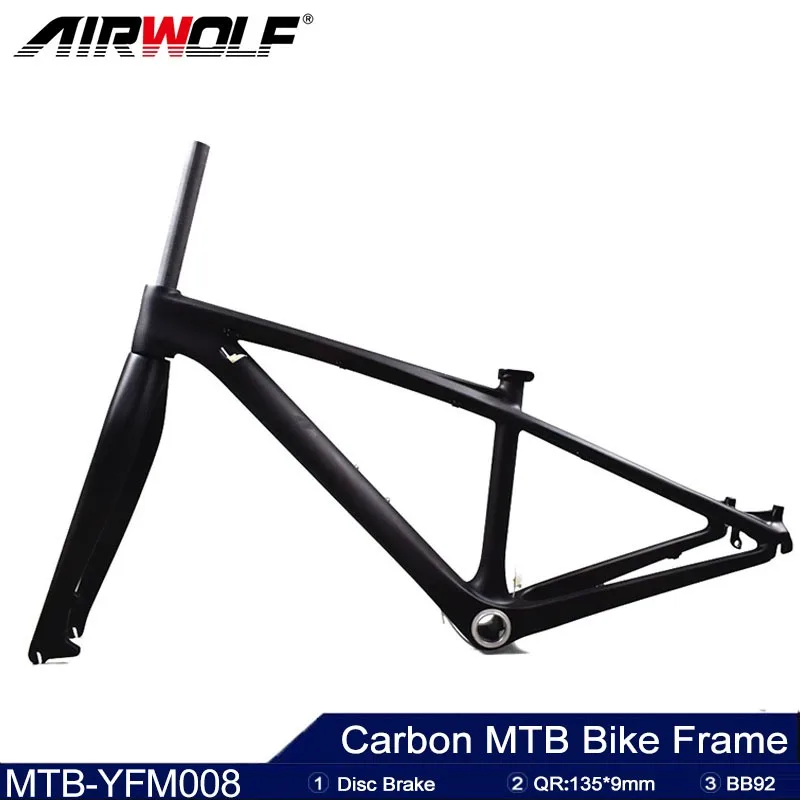 Airwolf Bike Telaio In Carbonio Freno A Disco Carbonio Mtb Bike Frameset 14 Pollici Ciclocross Carbon Gravel Telaio Della Bicicletta Cavo Completament