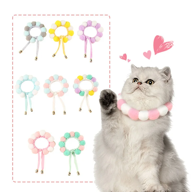 Pet Pom Pom Collar Cute Dog Cat Collar Sweet Dog Pet Collana Sciarpa Kitty Accessori Puppy Neck Strap Yorkie Chihuahua Supplies
