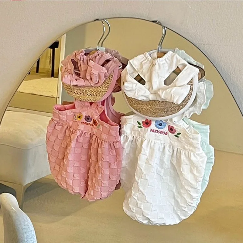 Bichon Pumpkin Slip Skirt Pet Puppy Skirt Anti-Hair Summer Dress Teddy Cool Clothes Soft Jumper Pet Supplies