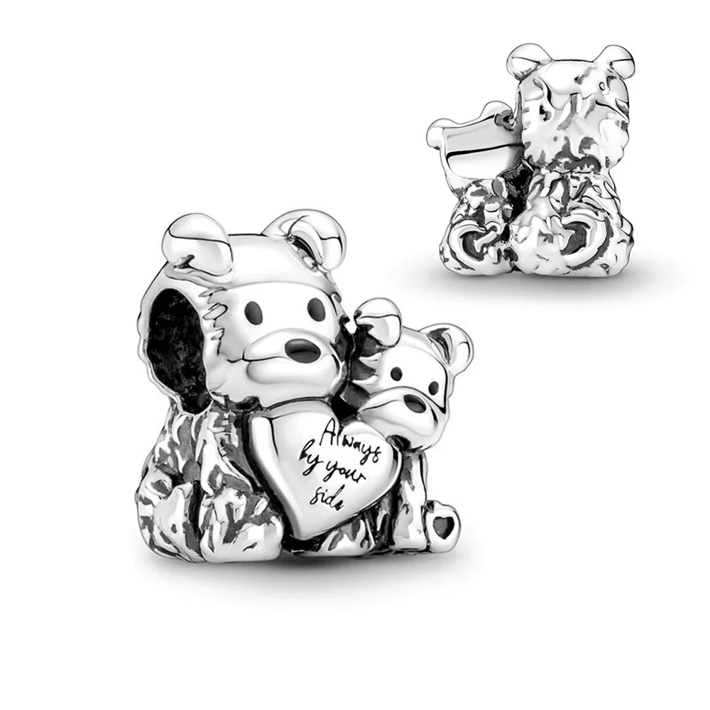 Cute Animal Bead Mother & Puppy Love Charm Fit Bracciale Pandora Originale Per Regalo Di Gioielli Da Donna Fai Da Te