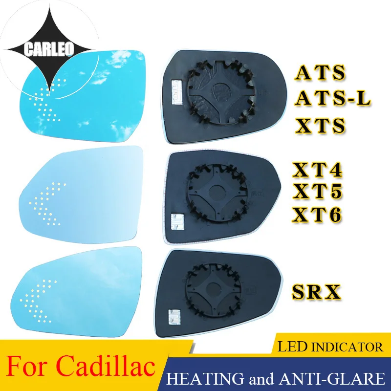 Lente Specchietto Retrovisore Auto Per Cadillac Xt4 Ats Srx Xts Vetro Hd Blu Vista Grandangolare Con Funzione Di Riscaldamento E Spia Led