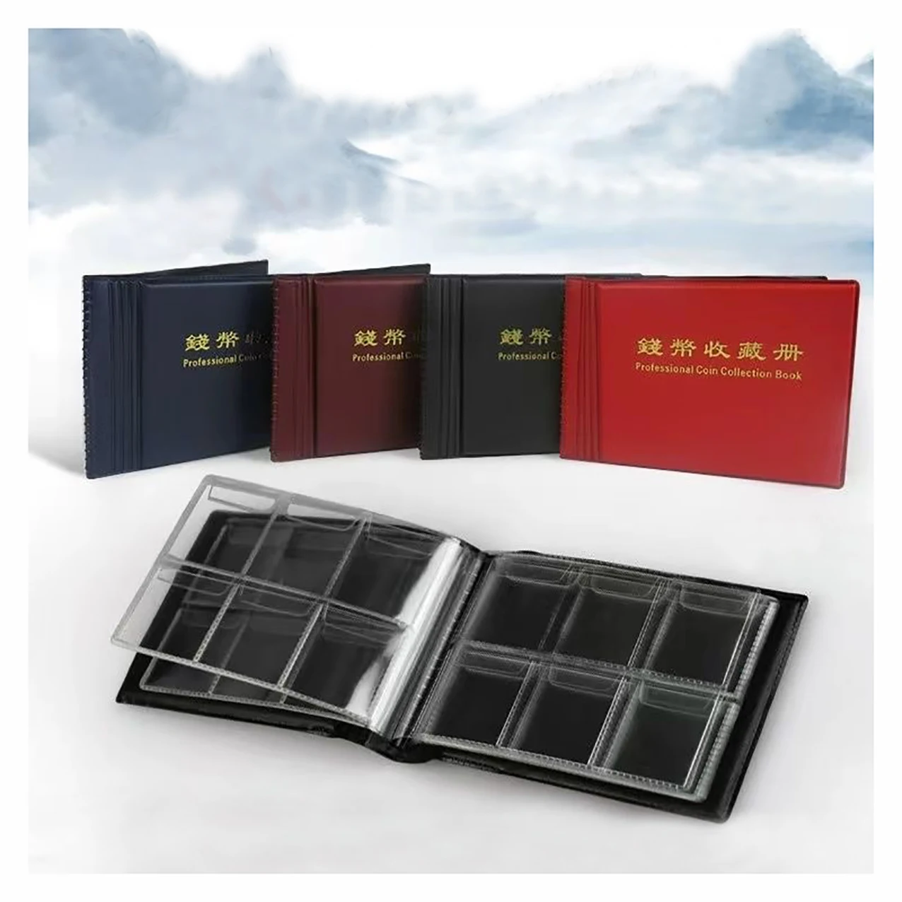 Album Per La Raccolta Delle Monete 60/120 Pocket 26Mm 33Mm 40Mm Portamonete Libro Euro Dollar Australian World Coin Organizer Stock