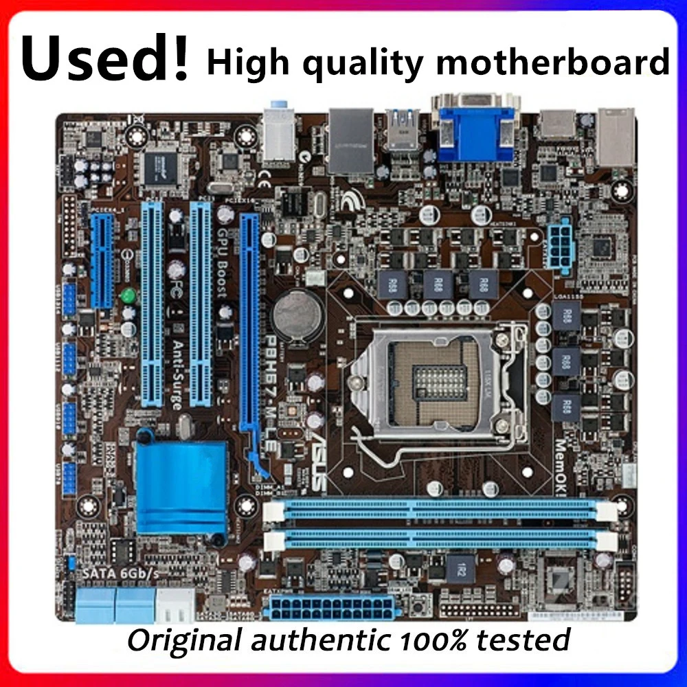 Per Asus P8H67-M Le Scheda Madre Del Computer Lga 1155 Ddr3 Per Intel H67 P8H67 Scheda Madre Desktop Sata Ii Pci-E X16 Usata