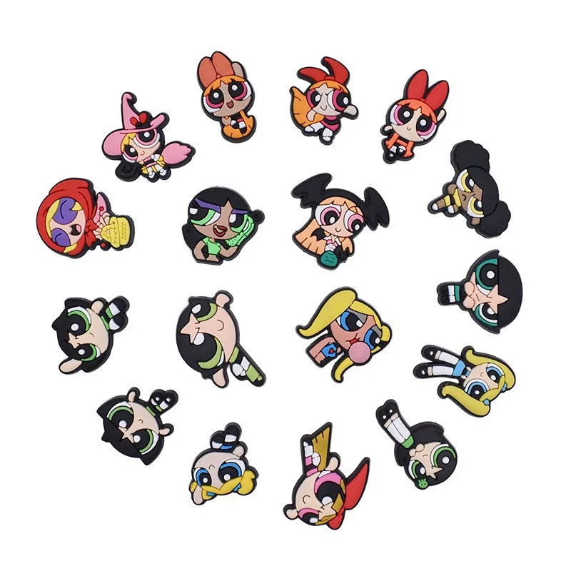 10Pcs The Powerpuff Girls Pvc Soft Glue Small Patch Cartoon Custodia Per Cellulare Fai Da Te Accessori Per Capelli Per Bambini Giocattolo Per La Decor
