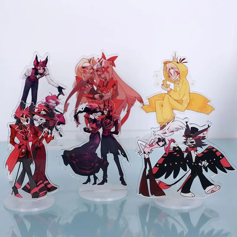 Alastor Plate Desk Decor Lucifero Standing Collection Ornament Charlie Morningstar Accessori Vaggie Bambola Acrilica Angelo Polvere Regalo