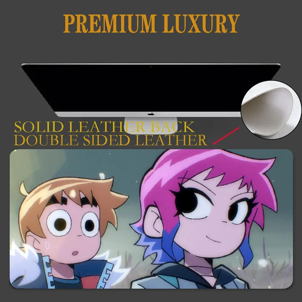 Mouse Pad S-Scott P-Pilgrim Takes Off Large Size  Protector Mat Gamer Keyboard Pu Gaming Accessories Leather Waterproof Mouse Pad Gaming Mats Gaming M