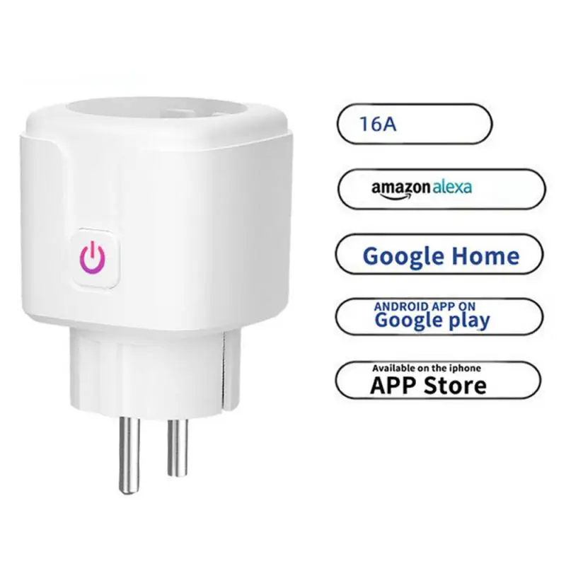 Tuya Wifi Smart Plug 20A Eu Plug Presa Wireless Timer Plug Telecomando Vocale Home Ignifugo Home Alexa