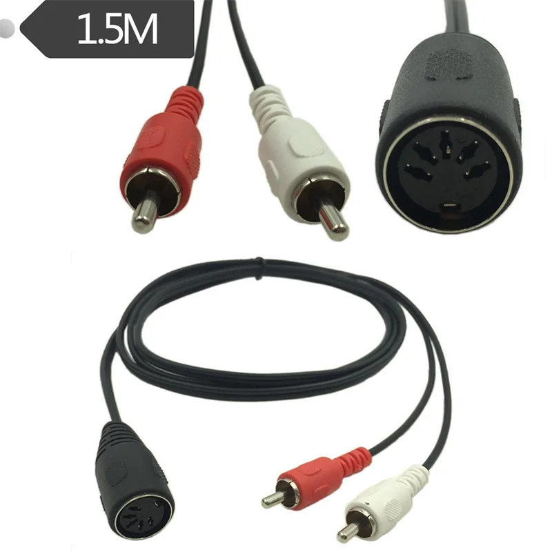 Cavo Audio Professionale Da 5 Pin Din Femmina A 2 Rca Maschio Per Sistemi Stereo Bang & Olufsen, Naim, Quad... 1.5M