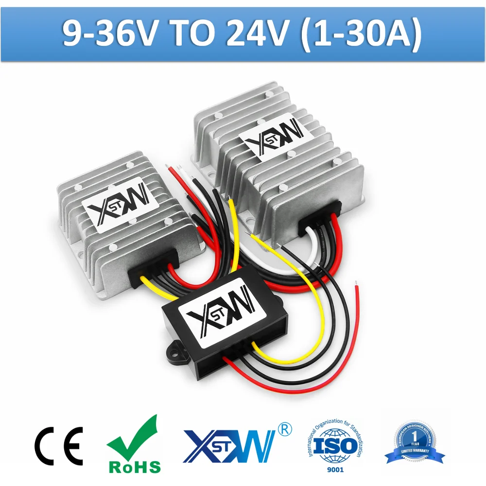 Xwst 9-36V 12V 24V A 24V Dc Regolatore Di Tensione 1A A 30A Alluminio Dc A Dc Boost Buck Converter Alimentatore Per Auto