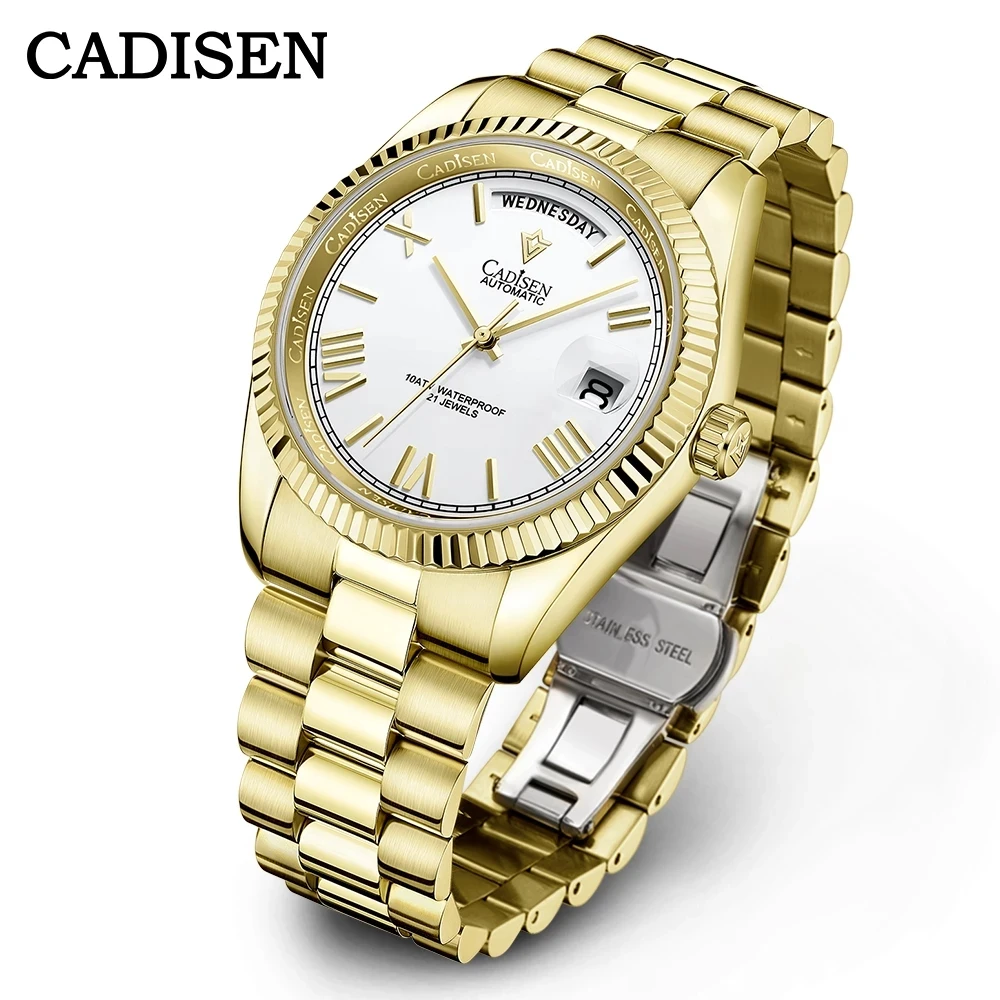 Cadisen C8185 2022 Orologio Classico Data Meccanico Da Uomo Movimento Giapponese Zaffiro Orologi Impermeabili Cadisen C8185 Orologio Automatico
