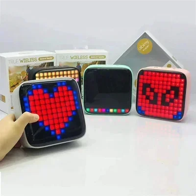 Mini Pixel Sound Subwoofer Square Led Creative Bluetooth Speaker Tweeter Altoparlante Bluetooth Wireless Lovely Color Lamp Nuovo Regalo