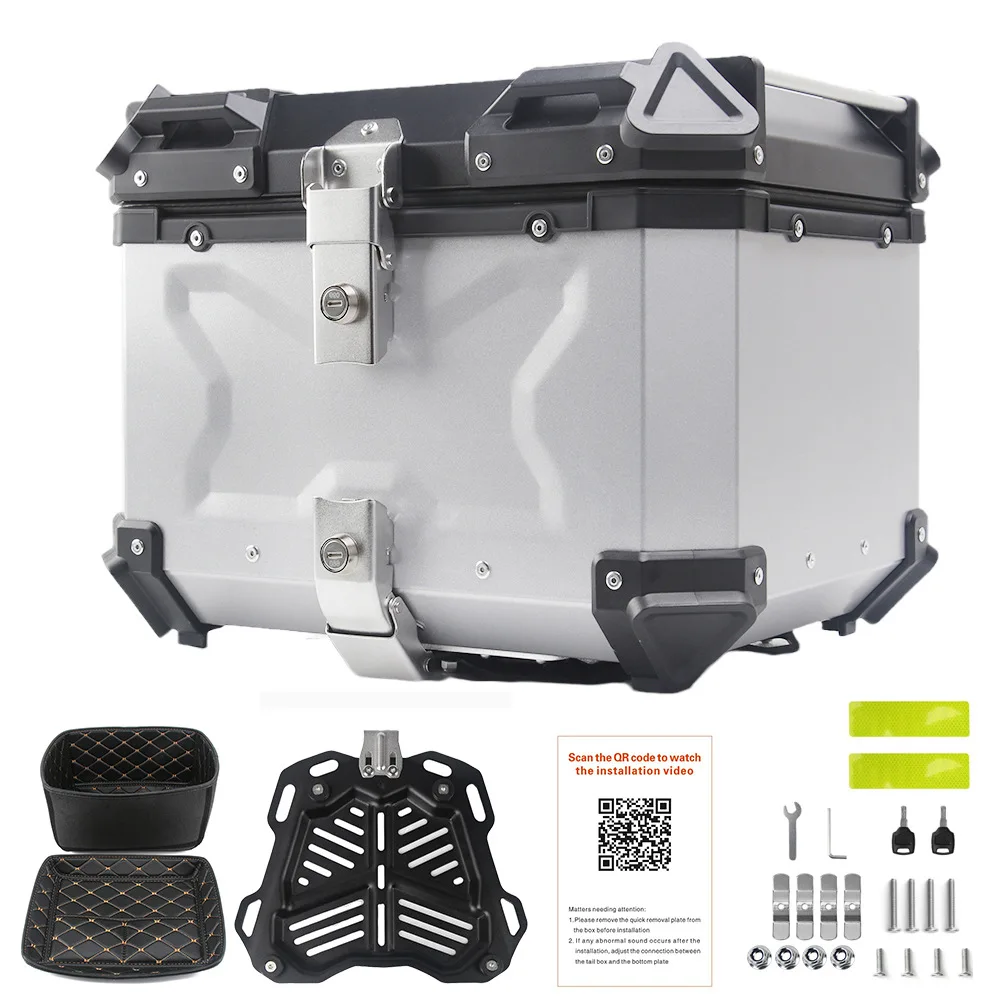 Bauletto Moto In Alluminio 100L 65L Bagagliaio Posteriore Moto Bauletto Moto Universale Bauletto Moto Di Grande Capacità