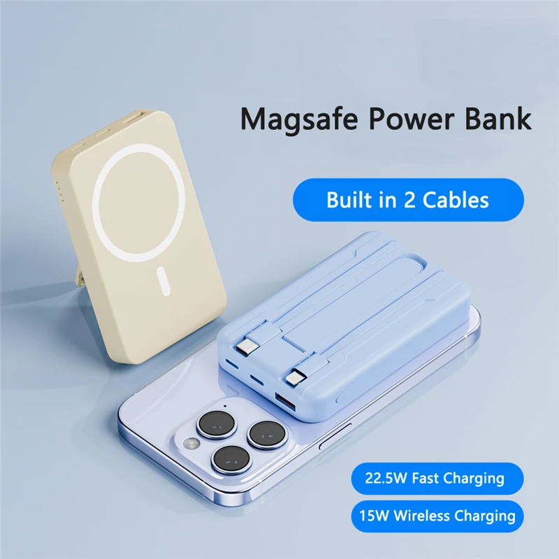 Power Bank 10000Mah Magsafe Powerbank Magnetic Wireless 15W Batteria Esterna A Ricarica Rapida Per Iphone 15 Xiaomi Powerbank