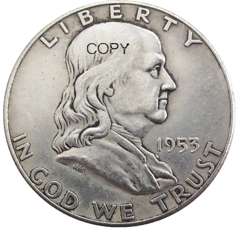 Us 1953 Psd Franklin Mezzo Dollaro Placcato Argento Copia Monete