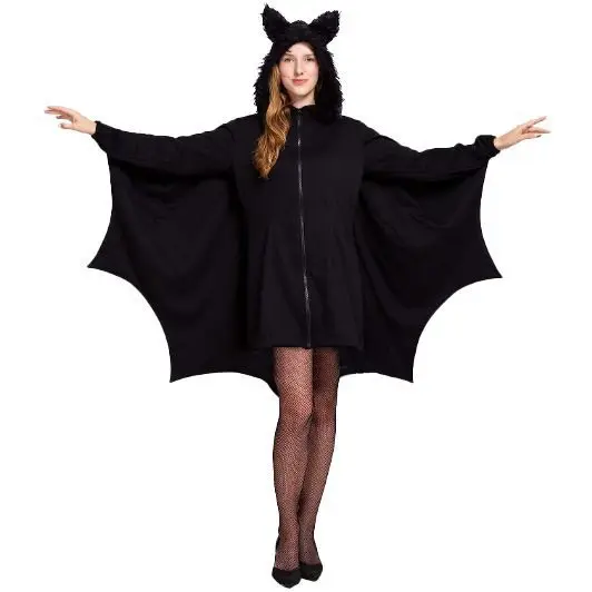 Plus Size European Halloween Batsuit Bat Cos Uniforme Vampire Witch Batman Abbigliamento