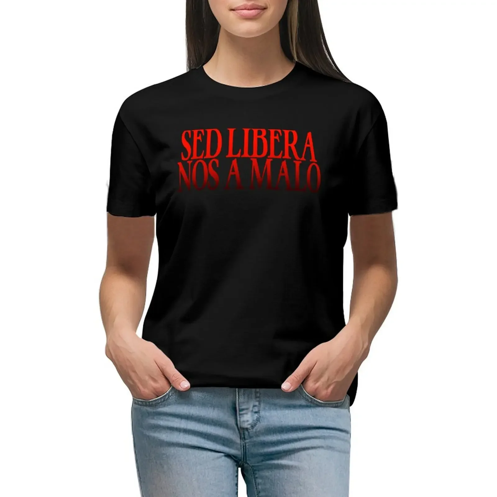 Sed Libera Nos A Alo (Latino: Consegna Da Evil) T-Shirt Anime Clothes Animal Print Shirt For Girls Clothes For Woman