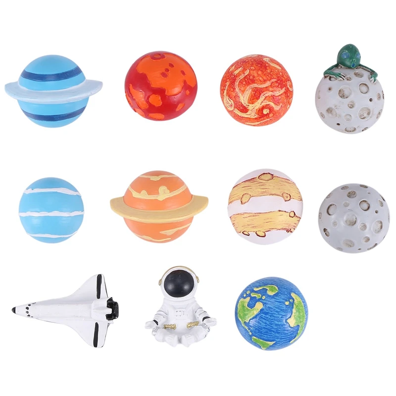At35 11Pcs Adesivo Magnetico Astronauta Magnete Frigorifero 3D Magnete Frigorifero Creativo Decorazione Della Casa Magnete Navetta Spaziale