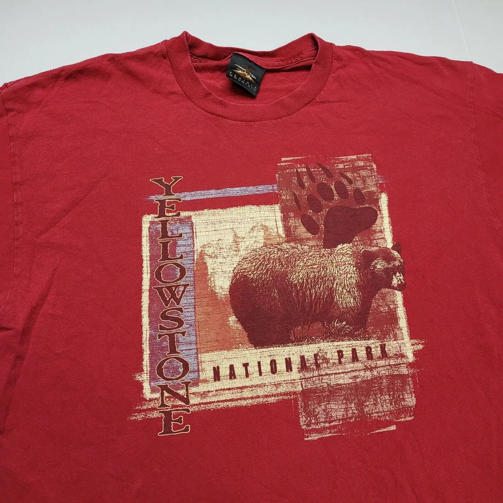 Yellowstone Prarie Mountain T-Shirt Uomo Xl Grizzly Bear Park Y2K #11