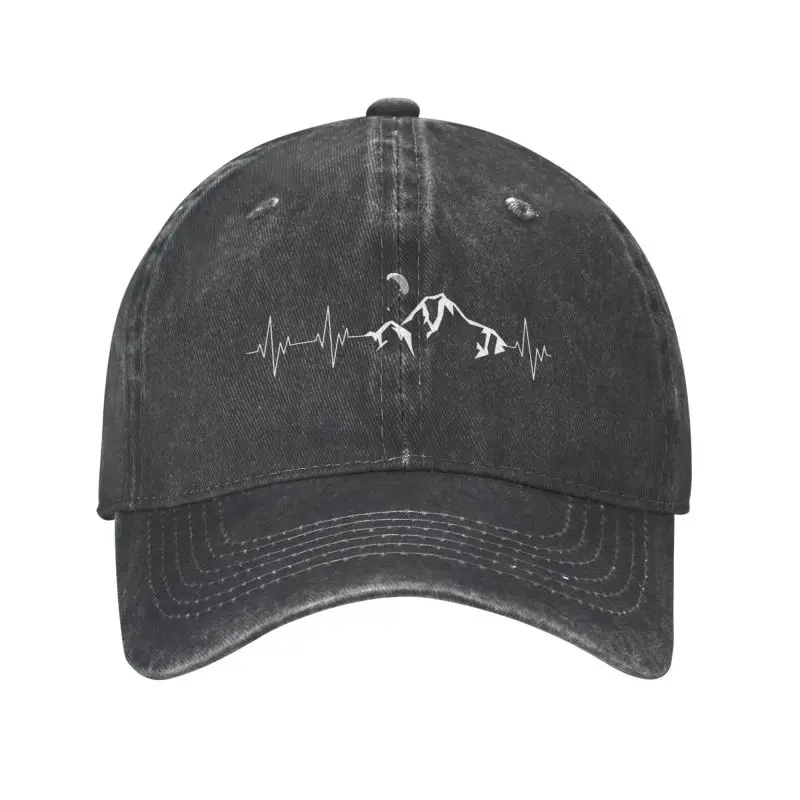 Berretto Da Baseball Personalizzato In Cotone Battito Cardiaco Montagne Parapendio Outdoor Donna Uomo Regolabile Parapendio Regalo Papà Cappello Estiv