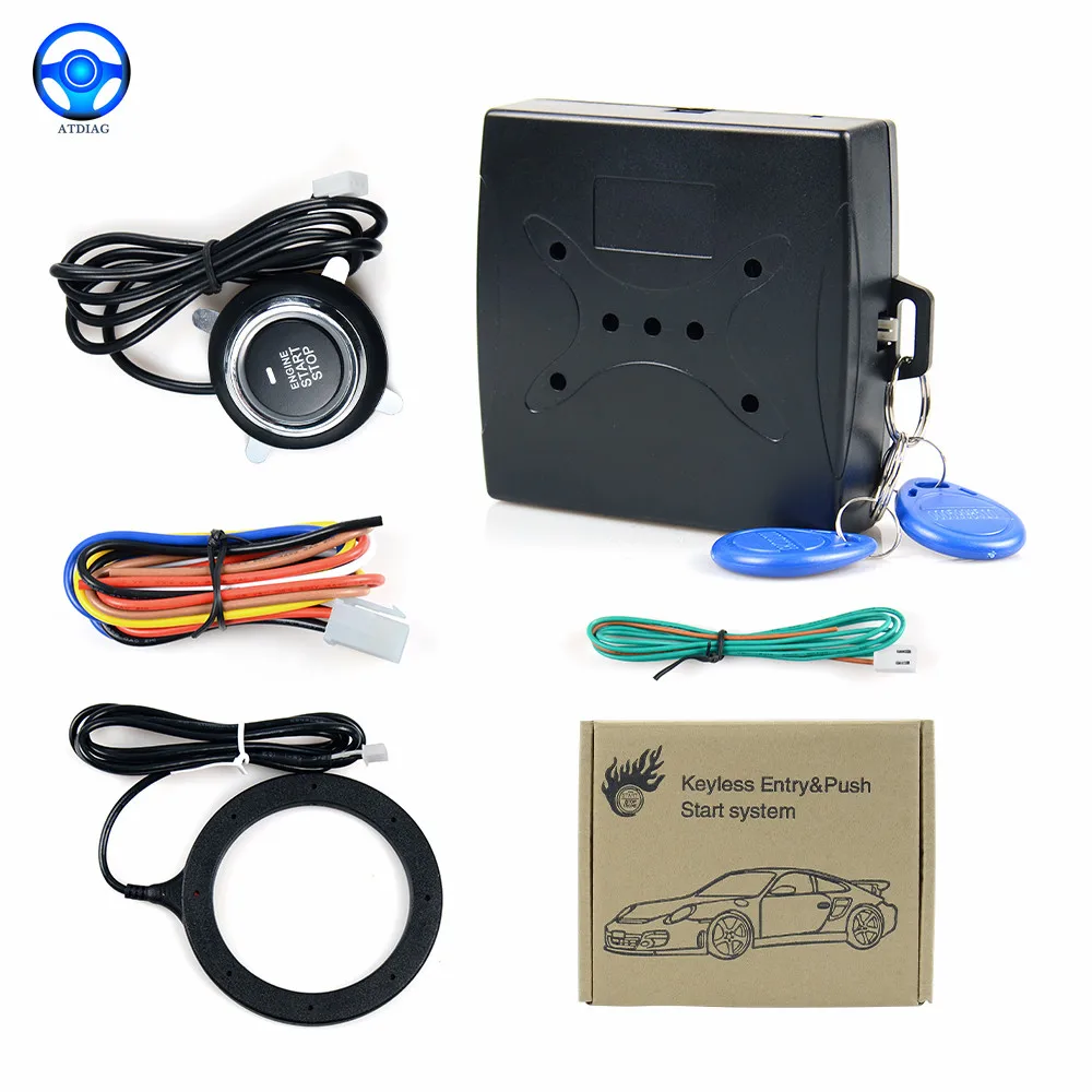 Smart Auto Car Alarm Engine Starline Pulsante Start Stop Rfid Lock Interruttore Di Accensione Keyless Entry Starter System Antifurto