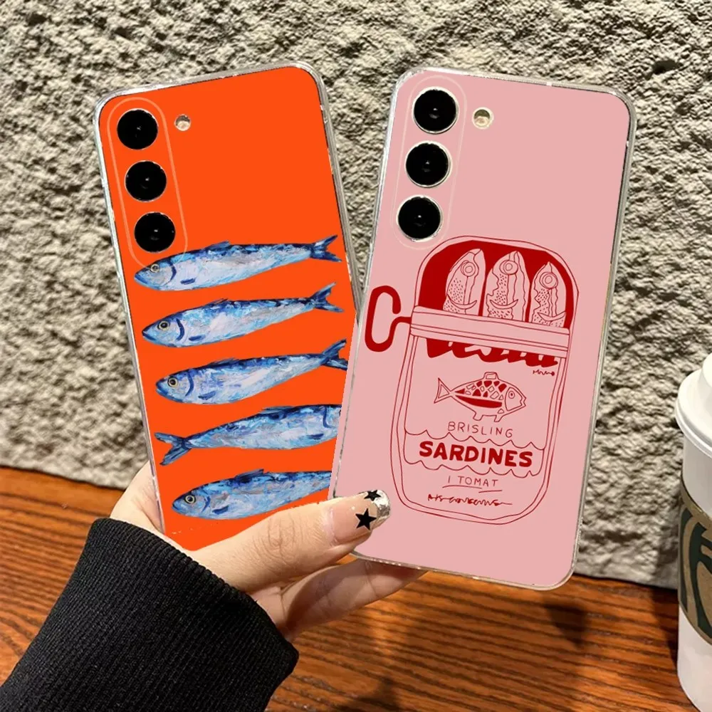 Custodia Per Telefono Sardine Per Samsung Galaxy A71,70,52,51,40,31,A50,30S,21S, Note20Cover Ultra Trasparente