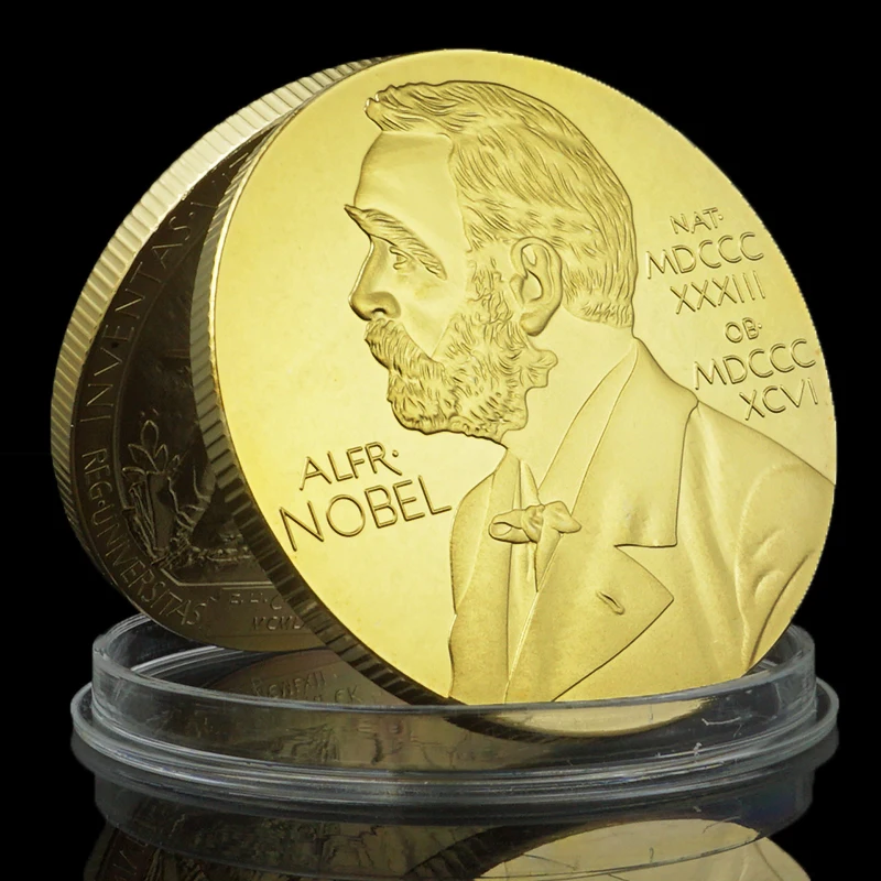 Premio Nobel Placcato Oro Moneta Commemorativa Medaglia Artigianato Cappello Del Premio Del Premio Del Premio Del Premio Del Premio Del Cervello Inven