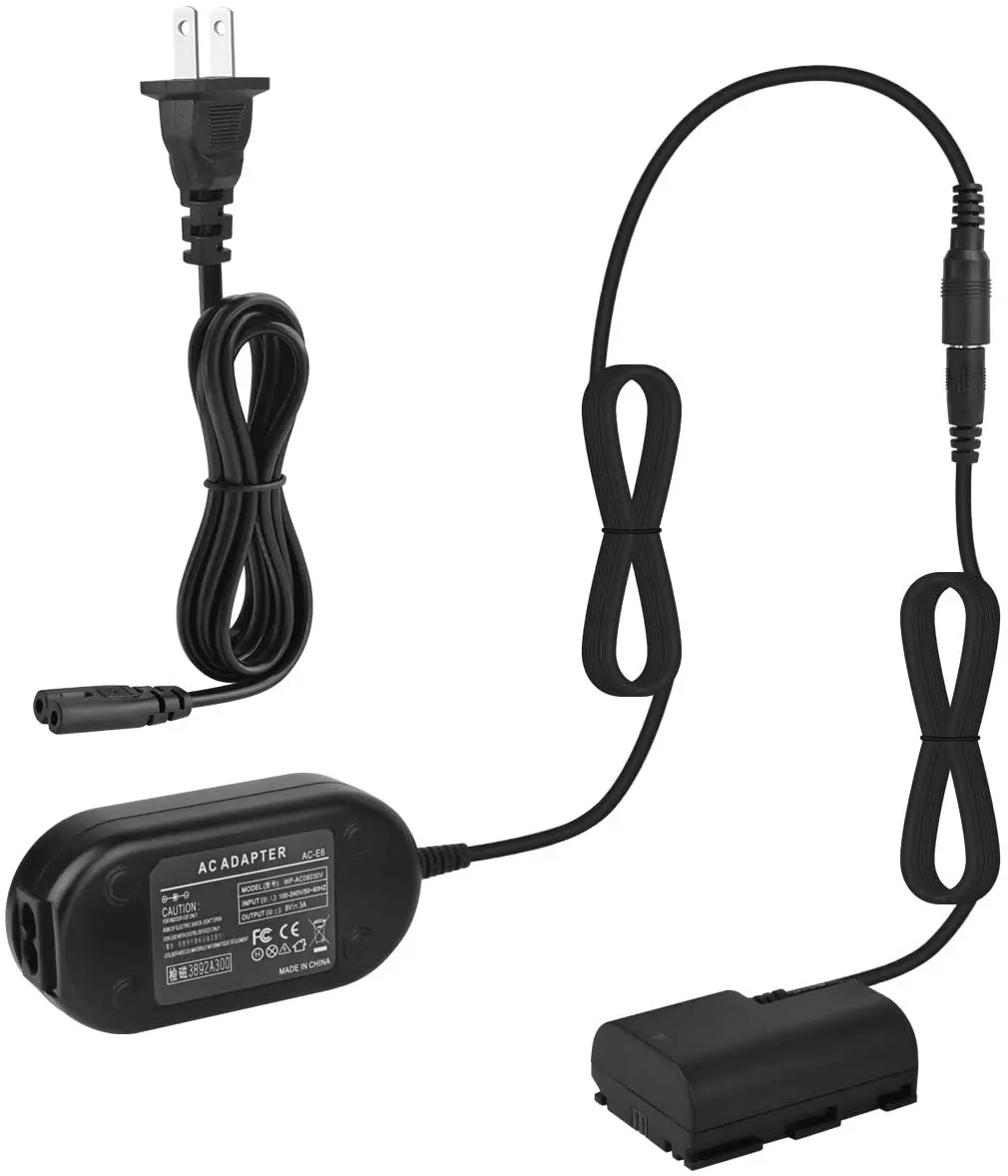 Adattatore Ca Per Fotocamera Ack-E6 Kit Caricatore Di Alimentazione Completamente Decodificato Per Canon Eos 5Ds, 5Ds R, 5D Mark Ii, 5D Mark Iii, 5D M